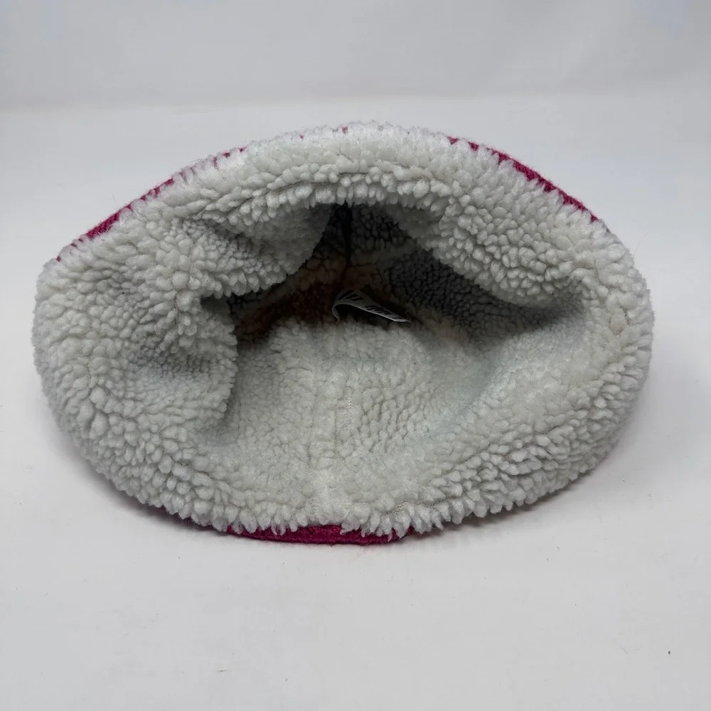 Carhartt Girls Pink Ribbed Winter‎ Trapper Hat with Sherpa Lining and Embroidery